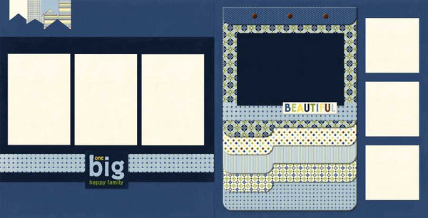 PP527-One Big Happy Family Double Page and Album Kit